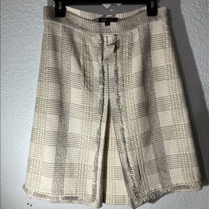 NWT Brooks Brothers Gray Cream Shimmer Tweed Aline Skirt Size 8 MSRP $289